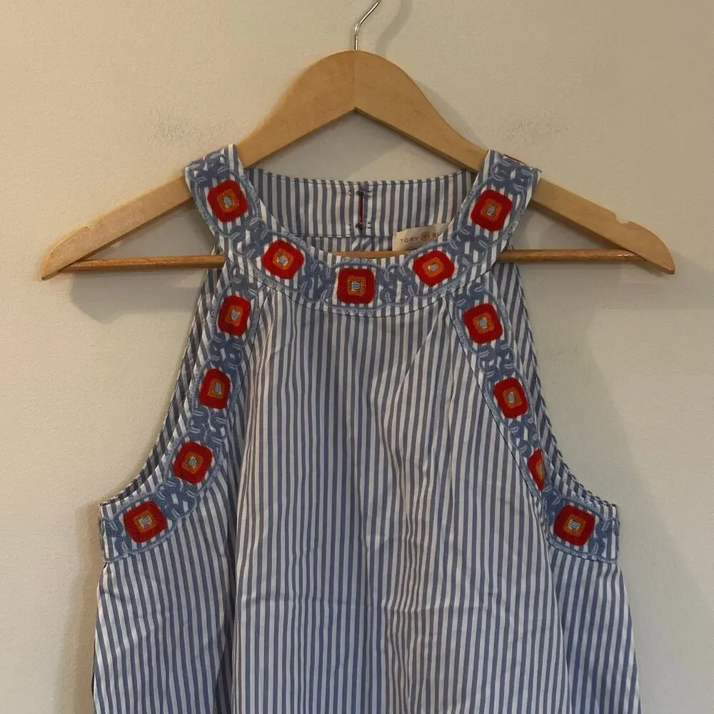 Tory Burch Stripe Sleeveless Top sz 4